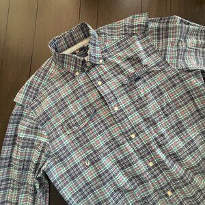 Vineyard Vines Harbor Shirt Mens M Plaid Casual Blue Green Pink UPF 30+